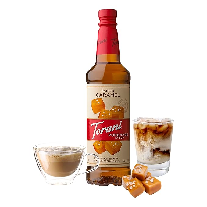 Torani Puremade Syrup, Salted Caramel, 25.4 Ounces, Kosher Cerified