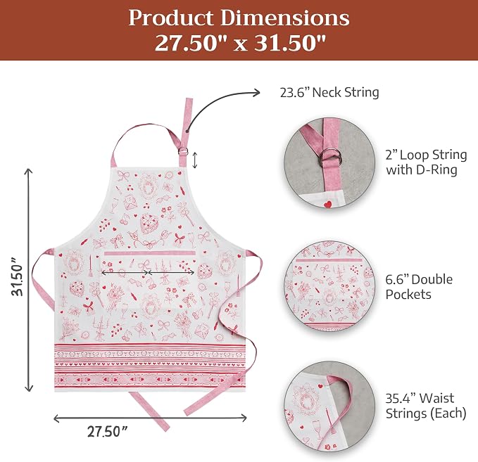 Maison d' Hermine 100% Cotton Apron for women with Pocket Kitchen Chef Apron for Men Cooking Mothers Day Gifts - Image 7