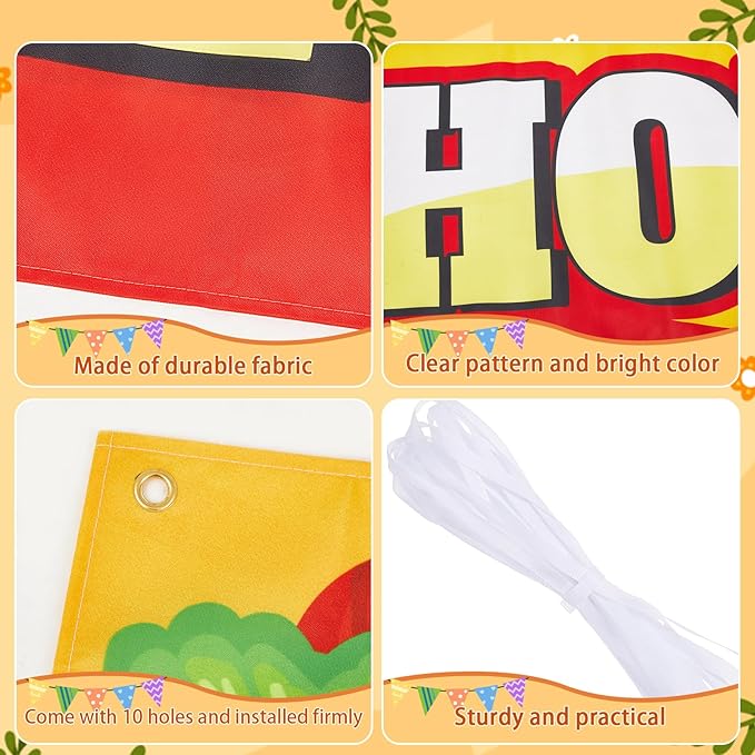Tegeme Hot Dog Banner Sign for Shop Truck Decor 2x10 Ft/ 24x120 Inch Hot Dog Party Decorations Hotdog Birthday Party Supplies with 10 Grommets for Easy Hang Indoor Outdoor