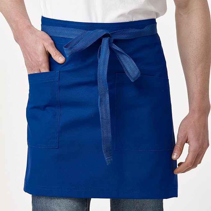 Waist Apron for Men Server Bistro Half 4251BY | Adjustable Half Bistro Apron for Waiters Bartenders, Polyester Cotton Canvas, Durable & Comfortable - Image 3