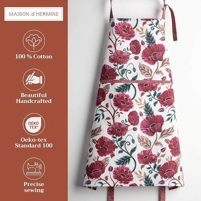 Maison d' Hermine 100% Cotton Apron for women with Pocket Kitchen Chef Apron for Men Cooking Mothers Day Gifts - Image 2