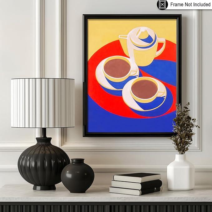 Poster Master Vintage Food & Drink Poster - Retro Colorful Coffee Print - Café Wall Art - Gift for Barista, Coffee Lovers, Café Owner - Decor for Dining Room, Kitchen, 18x24 Unframed Wall Art