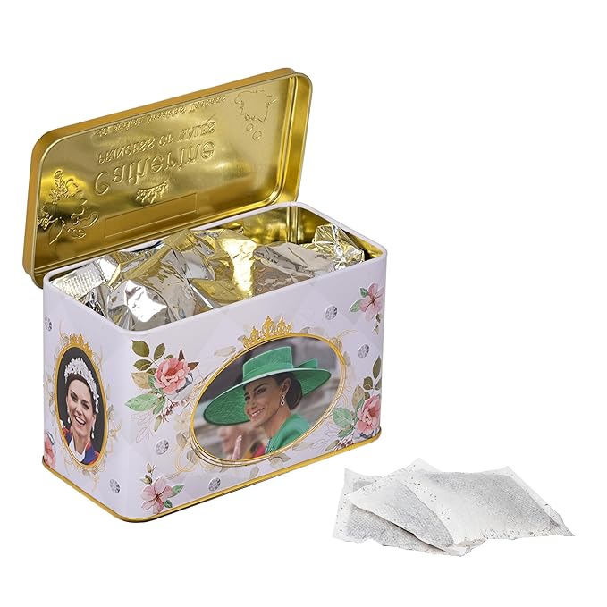 New English Teas Catherine, Princess of Wales Tea Tin with 40 English Breakfast Teabags