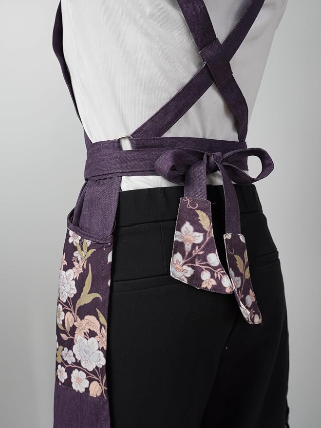 100% Cotton Printed Kitchen Apron with 2 Pockets for Men and Women – Adjustable Chef Apron - Machine Washable - Image 7