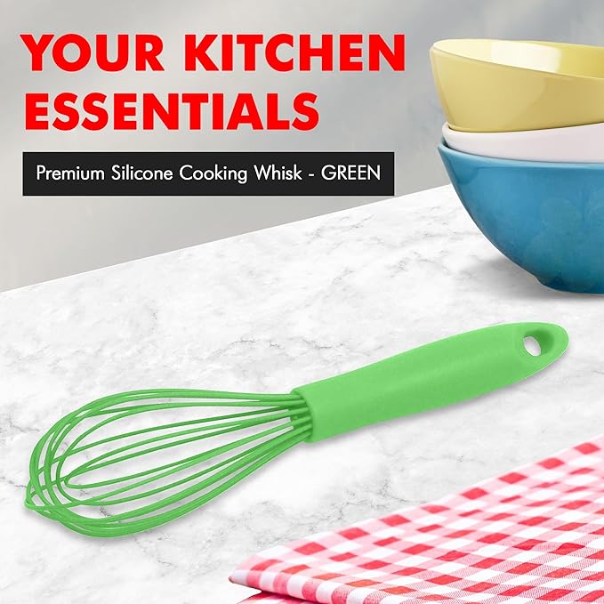 Chef Craft Premium Silicone Wire Cooking Whisk, 10.5 inch, Green