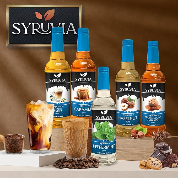 Syruvia Sugar Free Coffee Syrup, Butter Pecan Flavored Syrup for Drinks, Lattes, and Desserts – 25.4 fl oz, With Pump - Image 7
