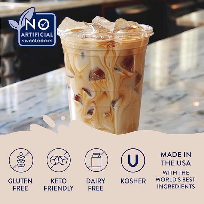 Jordan's Skinny Mixes Sugar Free Coffee Syrup, Caramel Coffee Flavoring Syrup, Naturally Sweetened Zero Calorie Drink Mix, Lattes, Baking, Protein Shake or Cocktail, Dairy & Gluten Free, 12.7 Fl Oz