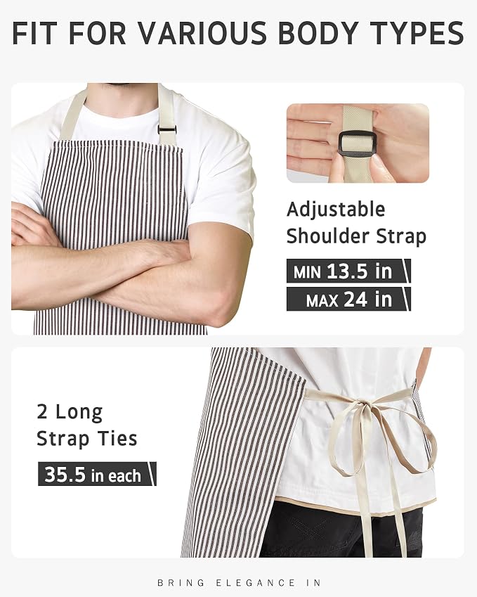 Syntus Chef Apron for Men Women with Pockets, Thick Grilling BBQ Apron | Machine Washable, Thick & Soft, Full Coverage, Adjustable Strap, Long Ties, 2 Pockets, Multi-Purpose, BBQ, Gift - Image 4
