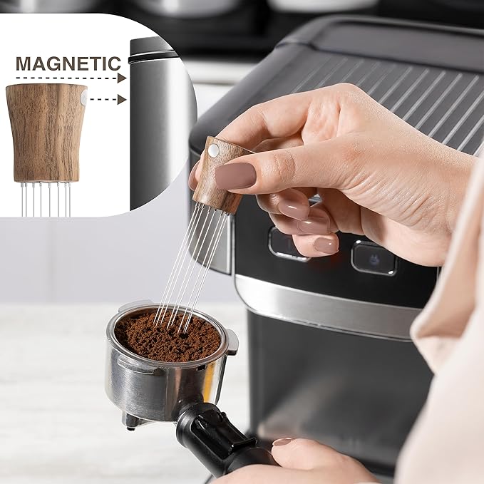 WDT Tool Espresso Stirrers - Coffee Distributor Barista Tools - Espresso Needle Distribution Tool for Coffee Accessories Kit - Walnut Wood Gifts for Coffee Lovers (Large) - Image 2