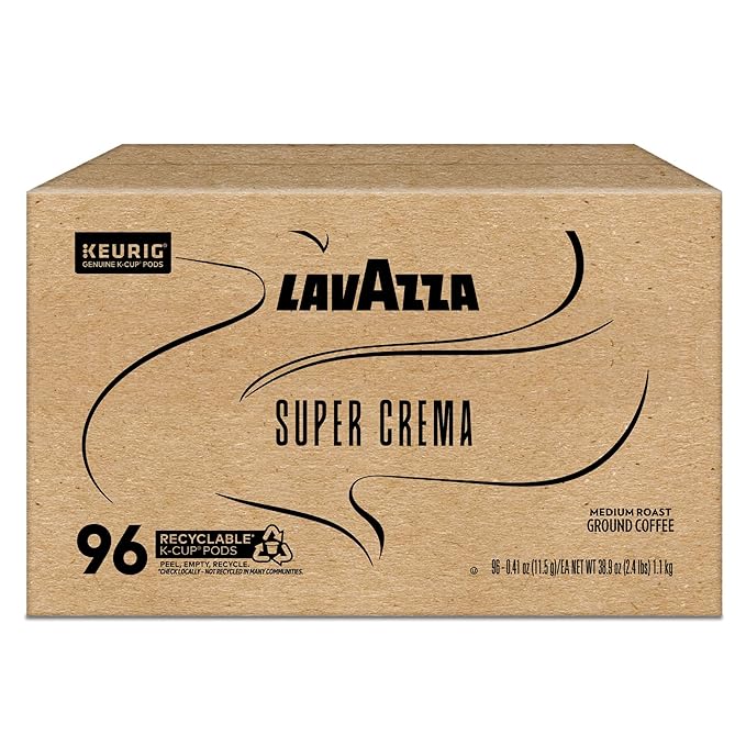 Lavazza Super Crema, Single Serve Keurig® K-Cup® Pods, Medium Espresso Roast Coffee, 1 Box, 96 Count