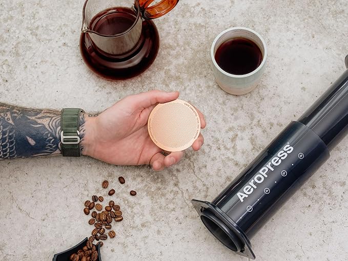 Filter for use in AeroPress XL Coffee Makers (Superfine XL) - Premium Replacement Disc - Reusable Metal, Titanium Coated Stainless Steel. Upgrade Your Mesh or Filter Papers
