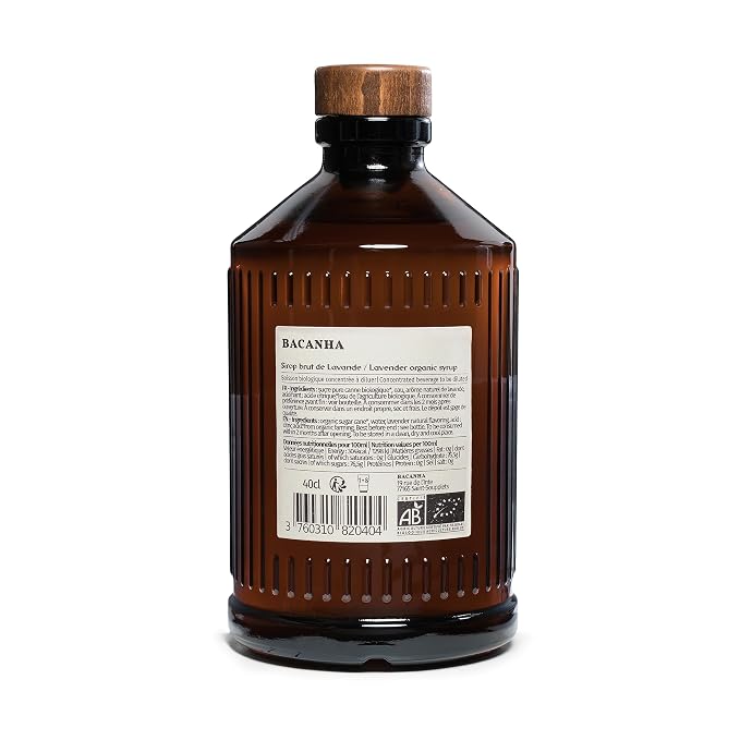 Bacanha Organic Raw Lavender Syrup - Premium French Floral Syrup - Herbaceous & Sweet Flavor for Cocktails, Lemonades & Teas - Gourmet Organic French Syrup for Coffee, Lattes - 400ml Glass Bottle - Image 3