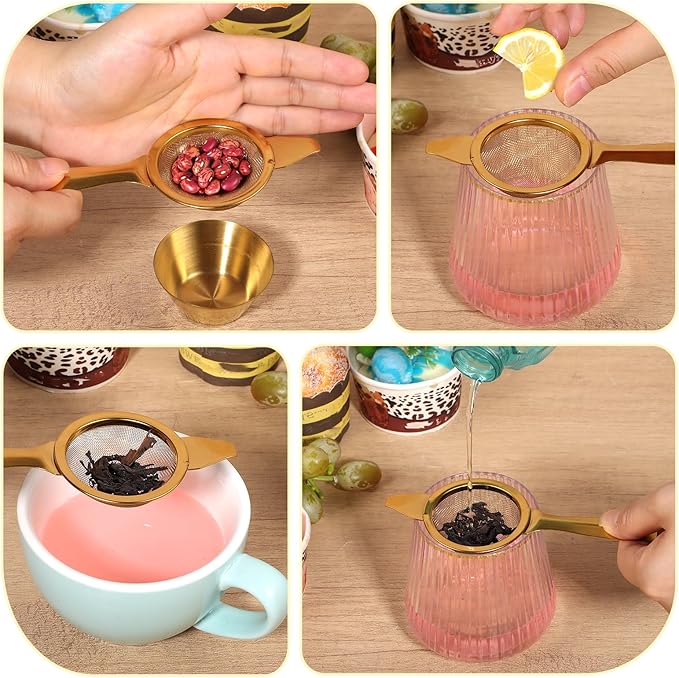 2Pcs Matcha Sifter 2.2 Inch Matcha Strainer With Base - 30 Fine Mesh T304 Stainless Steel Fine Mesh Strainers for Loose Tea, Coffee, Cocktail