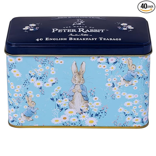 New English Teas Daisies Peter Rabbit Tea Tin with 40 English Breakfast Teabags…