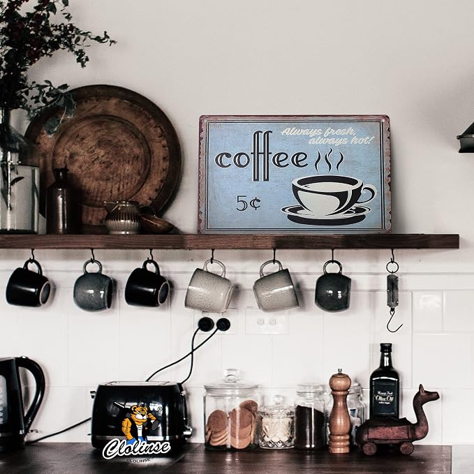Kitchen Decor | Coffee Metal Vintage Tin Signs | Retro Wall Art Poster | Funny Decorations for Cafe Home House Bar Pubs Restaurants Farm Room 8x12 Inch - Image 6