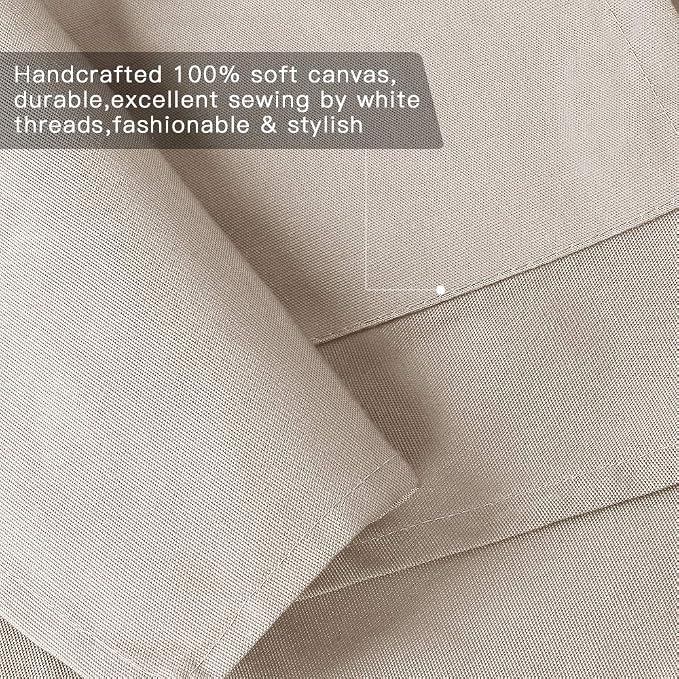 Crossback Apron with Pockets, Apron with Adjustable Straps | Pockets x2, Adjustable & Removable Straps, Canvas, Unique Split Apron for Ceramics, Home, Kitchen, Restaurant,M-XXL (Beige) - Image 3