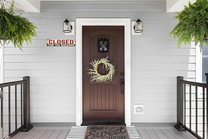 Closed for the Weekend Metal Sign 4x16in Funny Vintage Wall Plaque for Office Yard Room House Kitchen Decor