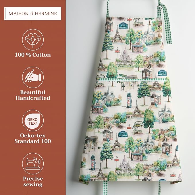 Maison d' Hermine 100% Cotton Apron for women with Pocket Kitchen Chef Apron for Men Cooking Mothers Day Gifts - Image 2
