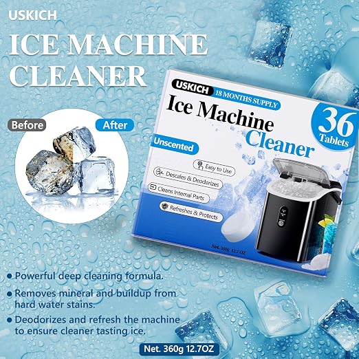Ice Machine Cleaner Descaler Tablets-36Pack Ice Maker Cleaner Compatible with Frigidaire, Opal, GE Profile, Kitchenaid, Nickel Safe Scale Remover for Countertop, Nugget Ice Makers - Image 5