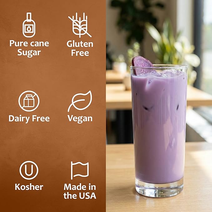 Syruvia Ube Flavored Syrup for Drinks, Cocktails, Lemonades, Iced Teas and Desserts – 25.4 fl oz, With Pump