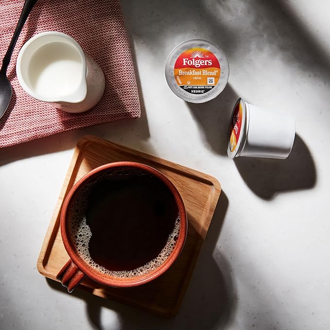 Folgers Breakfast Blend Coffee, Mild Roast, Keurig K-Cup Pods, 10 Count (Pack of 6)