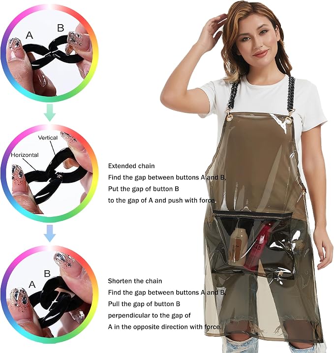 Hair Stylist Apron for Women - Waterproof Barber Nail Tech Apron Hairdresser Hairstylist Salon Aprons with Pocket - Image 4