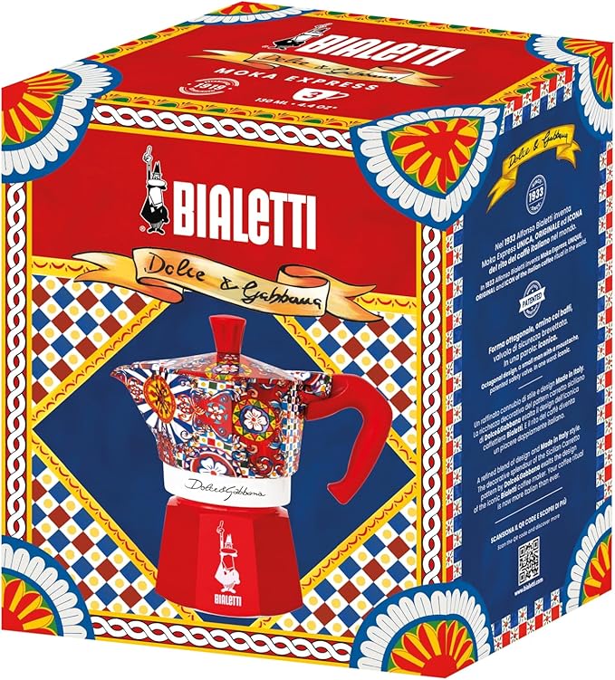 Bialetti Dolce & Gabbana Mocha Express 3 Cup Open Fire (Coffee Maker, Espresso Maker, Makinetta)