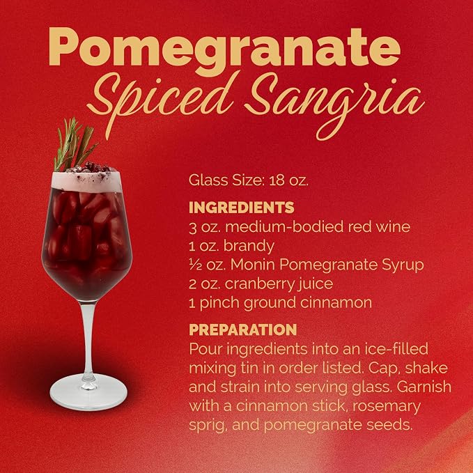Monin - Pomegranate Syrup, Tart and Sweet, Great for Cocktails and Teas, Gluten-Free, Non-GMO (1 Liter) - Image 5