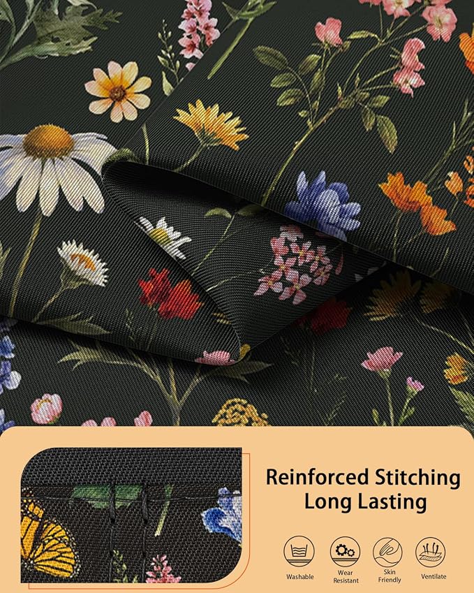 Slohif Reversible Server Apron 6 Pockets - Waist Apron for Waitress Women Half Serving Short Apron for Waiter - Image 4