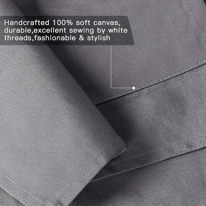 Crossback Apron with Pockets x2,Split Apron with Adjustable Straps,M-XXL | Pockets x2, Adjustable & Removable Straps, Canvas, Unique Split Apron for Ceramics, Home, Kitchen, Restaurant,M-XXL (Grey) - Image 3