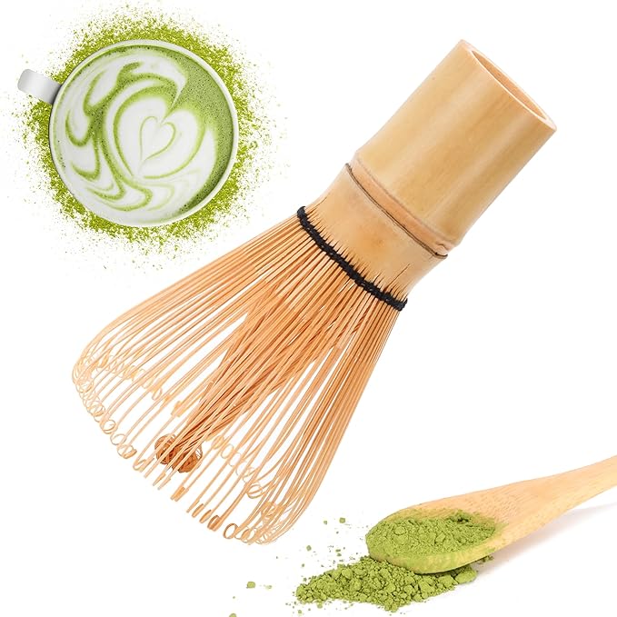 Handcrafted Traditional Matcha Whisk, Traditional Japanese Chasen Matcha Stirrer, spoon (2pcs)