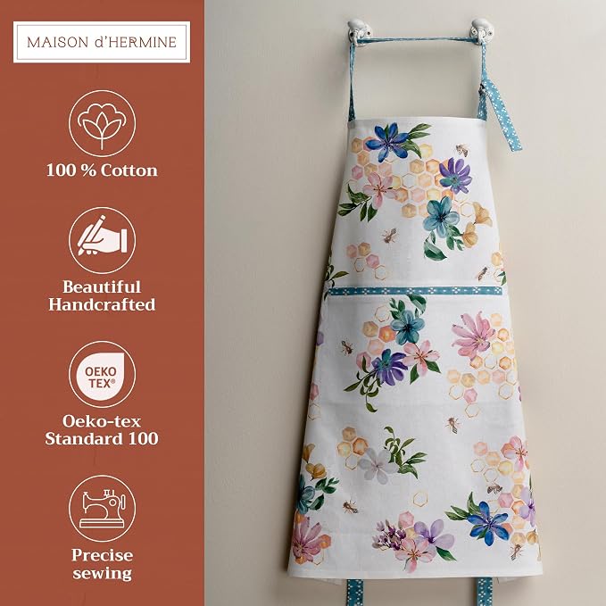 Maison d' Hermine 100% Cotton Apron for women with Pocket Kitchen Chef Apron for Men Cooking Mothers Day Gifts - Image 2