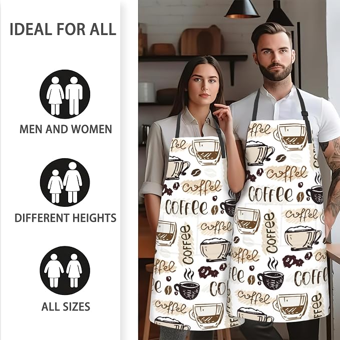 Apron, Stocking Stuffers Bib Apron with Adjustable Neck for Women, Suitable for Home Kitchen Cooking Apron - Image 5