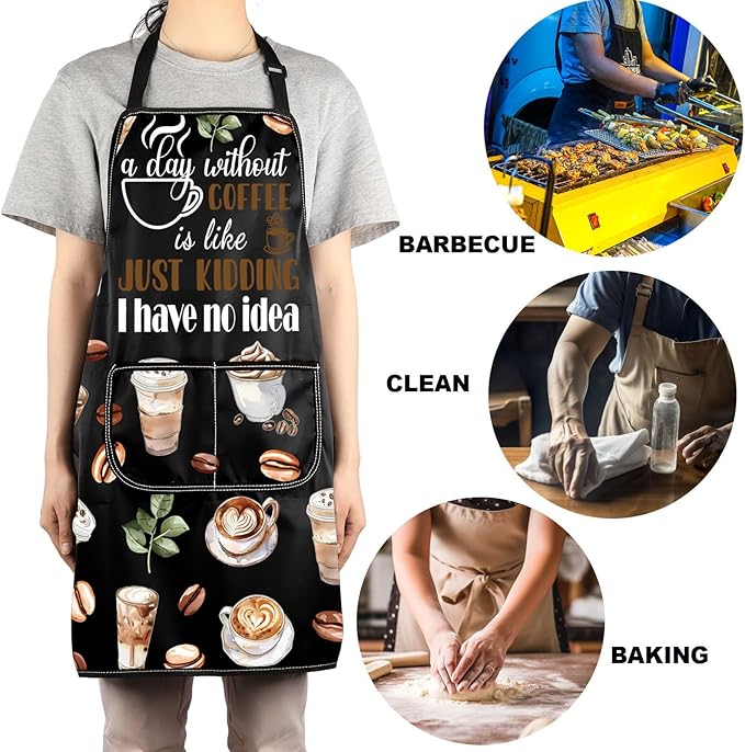 JNIAP Coffee Apron for Barista - Themed Apron for Coffee Shop, Server, Lover Gift
