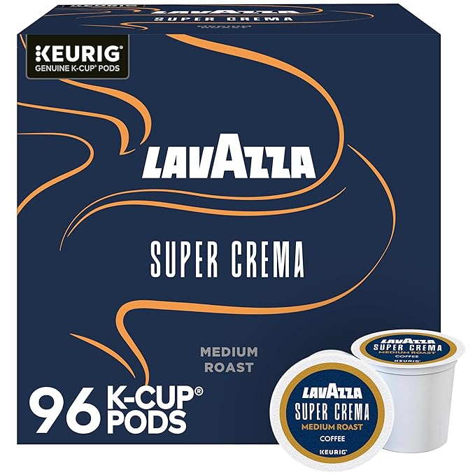 Lavazza Super Crema, Single Serve Keurig® K-Cup® Pods, Medium Espresso Roast Coffee, 1 Box, 96 Count