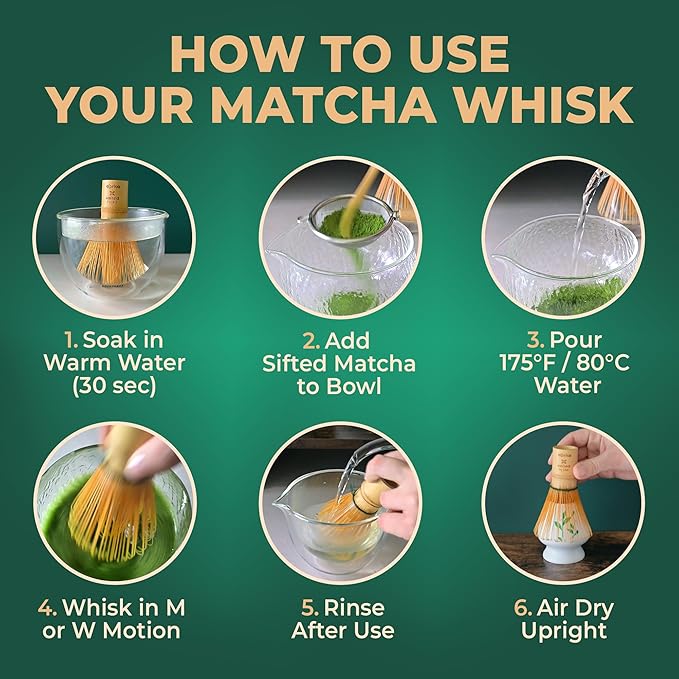 Aprika Life Matcha Whisk – 100 Prong Bamboo Chasen | Traditional Japanese Tea Whisk for Matcha Powder, Ceremonial Tea & Lattes | Durable Handcrafted Bamboo Whisk for Authentic Matcha Preparation
