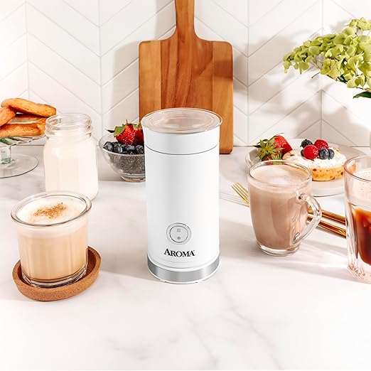AROMA® 4-in-1 Cold & Warm Milk Frother and Steamer with Auto-Off One-Touch Controls (200ml)