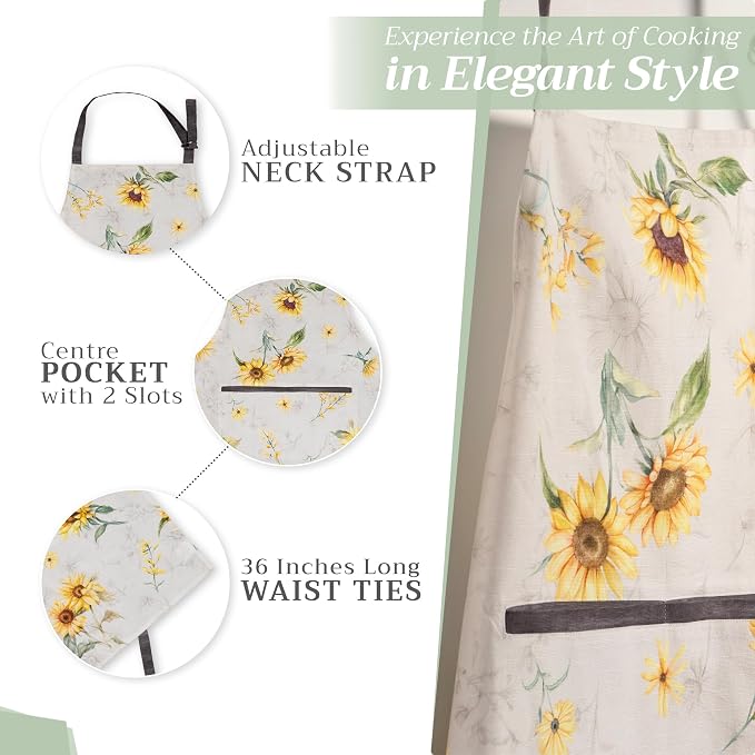 Maison d' Hermine 100% Cotton Apron for women with Pocket Kitchen Chef Apron for Men Cooking Mothers Day Gifts - Image 6