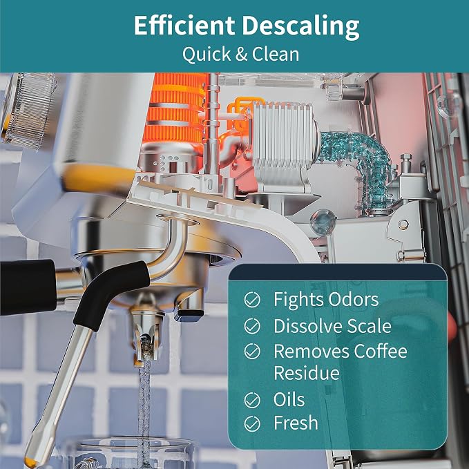 Gevi Coffee Maker Cleaner Tablets, 6 Use & Individually Packed for Each Use, Organic Citric Acid Espreso Machine Cleaner, Compatible with All Coffee Machines - Image 7