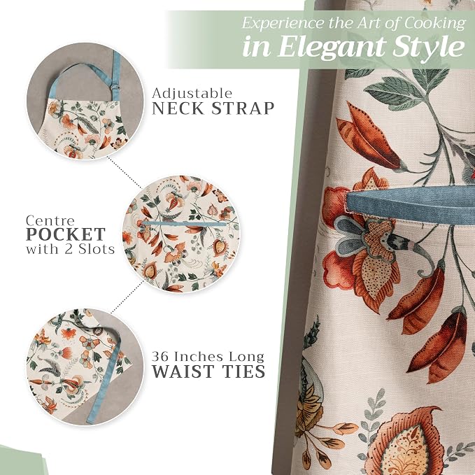 Maison d' Hermine 100% Cotton Apron for women with Pocket Kitchen Chef Apron for Men Cooking Mothers Day Gifts - Image 6