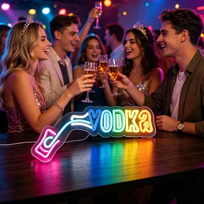 Liquor Bottle LED Neon Sign, USB Powered Decorative Neon Light for Bar Party Home Living Room Drink Themed Wall Table Decor, 16.9 x 3.9 In - Image 3