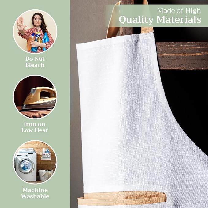 Maison d' Hermine 100% Cotton Apron for women with Pocket Kitchen Chef Apron for Men Cooking Mothers Day Gifts - Image 3