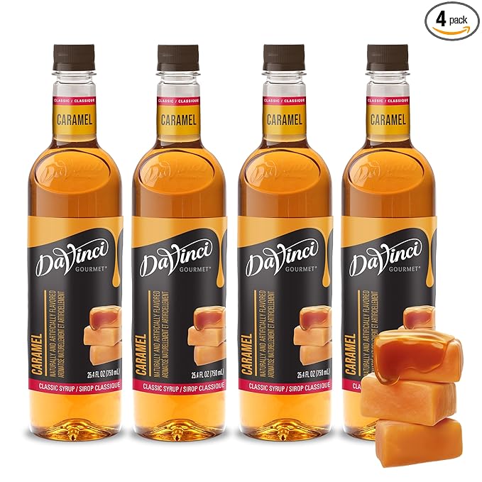 DaVinci Gourmet Classic Caramel Syrup, Kosher, 25.4 Fluid Ounces (Pack of 4)