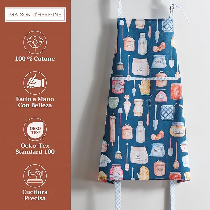 Maison d' Hermine 100% Cotton Apron for women with Pocket Kitchen Chef Apron for Men Cooking Mothers Day Gifts - Image 2
