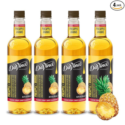 DaVinci Gourmet Classic Pineapple Syrup, 25.4 Fluid Ounces (Pack of 4)