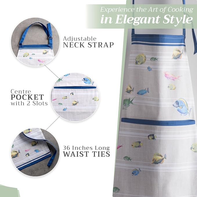 Maison d' Hermine 100% Cotton Apron for women with Pocket Kitchen Chef Apron for Men Cooking Mothers Day Gifts - Image 6