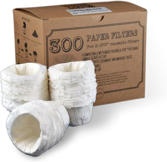 canFly Disposable K-CUP Paper filter for Keurig single cup coffer filters compatible with Ekobrew, EZ-Cup and other Reusable K-CUP Filters (300 Count)