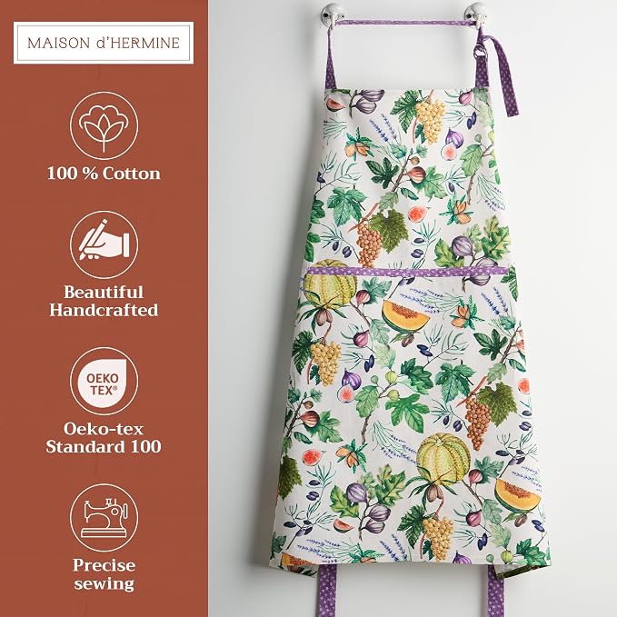 Maison d' Hermine 100% Cotton Apron for women with Pocket Kitchen Chef Apron for Men Cooking Mothers Day Gifts - Image 2