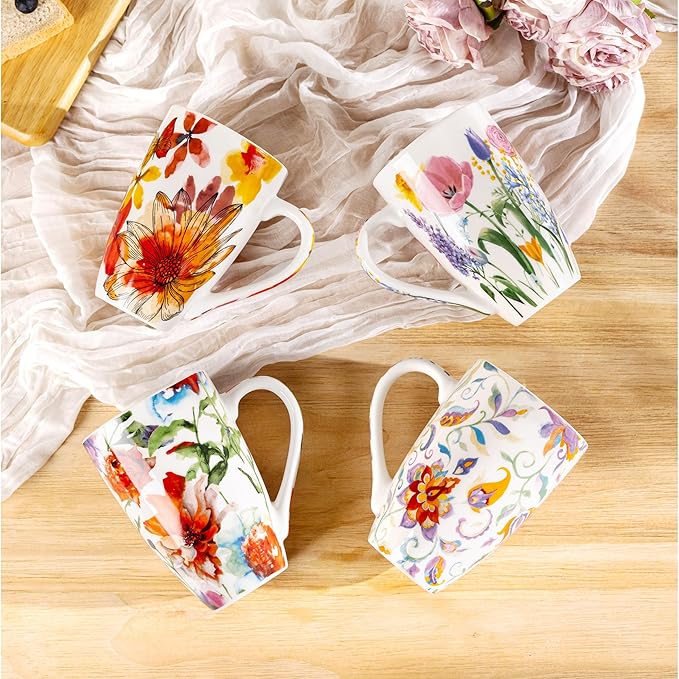 GBhome Tea Mug with Infuser and Lid, 18 Ounce Large Ceramic Loose Leaf Cup, Microwave, Dishwasher Safe, Perfect for Tea Lovers