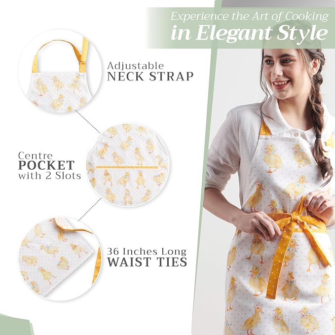 Maison d' Hermine 100% Cotton Apron for women with Pocket Kitchen Chef Apron for Men Cooking Mothers Day Gifts - Image 5